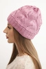 Women's winter hat with wool in a structured weave K432 light purple