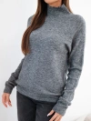 Women's sweater with a turtleneck and long sleeve graphite