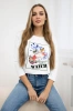 Bluse mit 3D Watch Grafik weiß