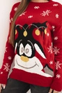 Christmas sweater with reindeer red
