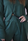 Set sweatshirt with longer side dark green