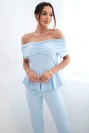 Women's cotton set with a short-sleeved top and shorts yellow