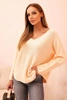Damenpullover aus Viskose mit V-Ausschnitt apricot
