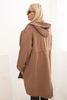 Women's insulated Plus Size hoodie with a V-neck brown