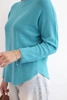 Women's viscose sweater with long sleeves and a round neckline light sea green