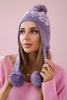 Women's long eared cap Balbina K381 light purple