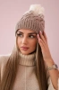 Cap with fleece Ilona K218 beige+ecru