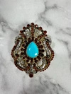 Brosche XZ459-109 gold + blau