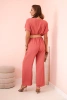 Jumpsuit mit dekorativem Taillengürtel dunkelrosa