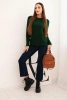 Women's sweater made of baby alpaca with long sleeves green