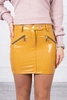 Skirt with decorative zippers mustard