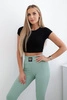 High waisted ribbed leggings dark mint