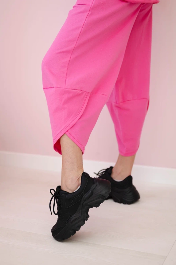 Cotton sweatshirt pants set light pink