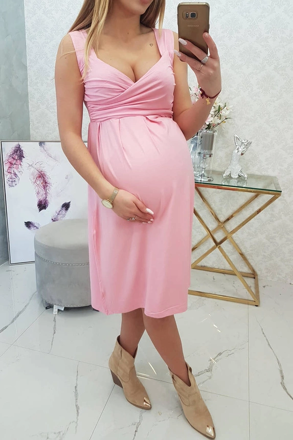 Kleid mit breiten Trägern puderrosa