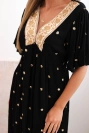 Damenkleid aus Viskose mit Krawatte auf dem Rücken schwarz