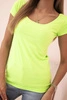 Classic women's cotton blouse with short sleeves green