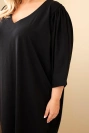 Dámske šaty Plus Size s vreckami čierna