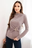 Women's viscose blouse with gathering and decorative buckle fango