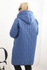 Women's Plus Size quilted jacket with a hood and sporty cuffs light denim