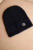 Women's soft alpaca hat with decorative plate black