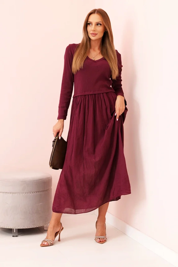 Long strap dress plum