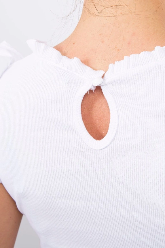 Bluse mit Rüschen weiß