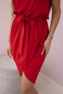 Stufenkleid mit Umschlag unten rot