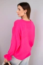Women's sweater with a blend of mohair and wool in a loose fit neon pink