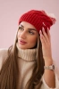 Čapica s fleece Ilona K218 malina+ecru