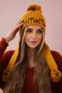 Women's long eared cap Nadia K321 mustard