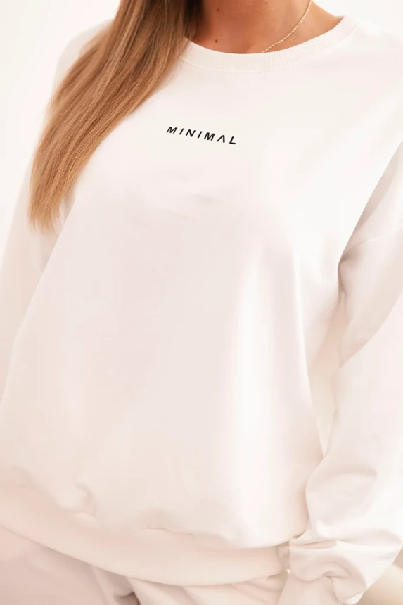 Women's cotton set with Minimal print ecru