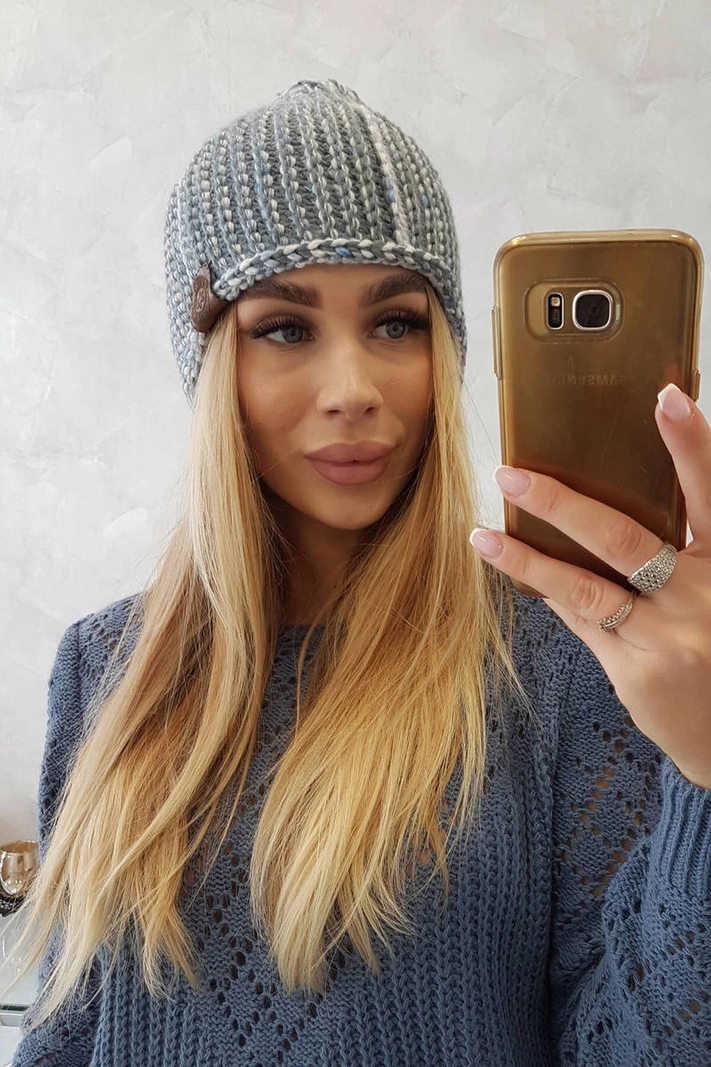 Fleecová čepice Zoja K306 šedá+modrá