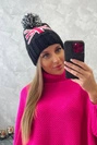 Cap with a pompom Elizabeth K386 black
