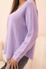 Women's sweater with viscose and a V-neck purple