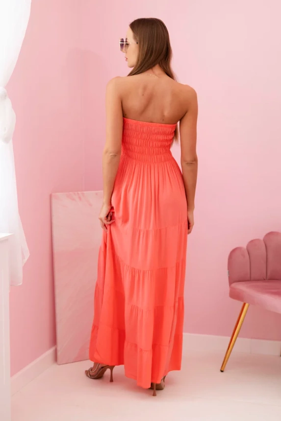 Damenkleid aus Viskose mit elastischem Oberteil Himbeere