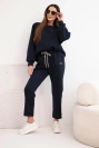 Damen-Set aus Viskose mit Pullover und Hose masłowy granatowy