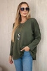 Viscose sweatshirt with pendant khaki