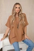 Oversized blouse with pendant Camel