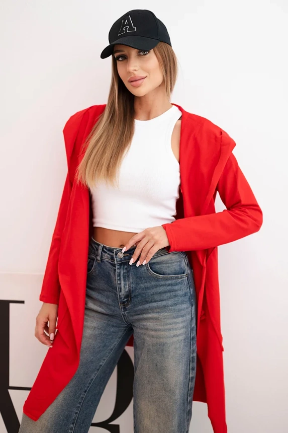 Locker sitzende Kapuzenjacke in Rot