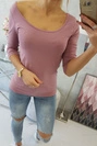 Round neckline blouse dark pink