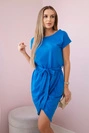 Stufenkleid mit Umschlag unten kornblumenblau