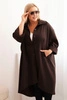 Women's Plus Size Punto cardigan with cotton and buttons brown