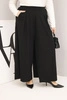Women's cotton Plus Size wide-leg loose-fit pants black