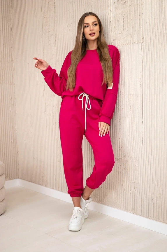 Set sweatshirt + pants buttery fabric fuchsia