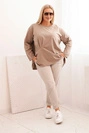 Dámska blúzka Plus Size z bavlnou s vreckom a zrolovaným rukávom kiwi