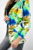 Cotton jacket with a colorful print green
