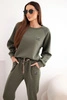 Women's set made of viscose with a sweatshirt and pants khaki