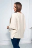 Muslin blouse with rolled-up sleeves light biege