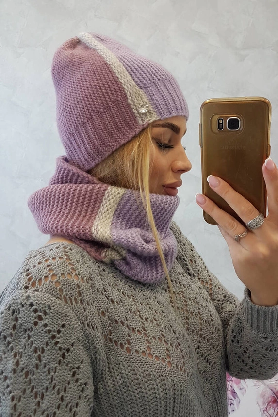 Three-color women's set P103 dark pink+purple