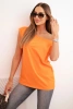 Women's blouse with one shoulder exposed orange